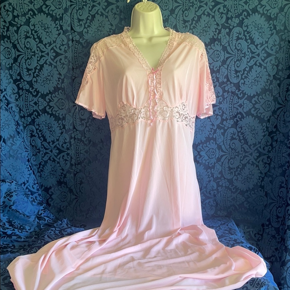 Vintage pink lace nightgown
